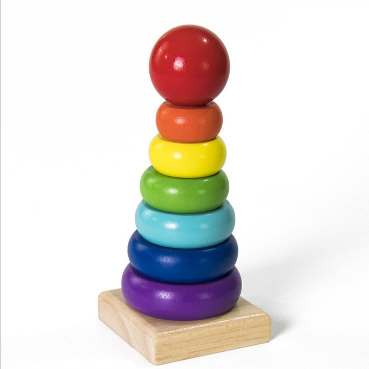 Colorful Wooden Stacking Tower for Early Skill Development