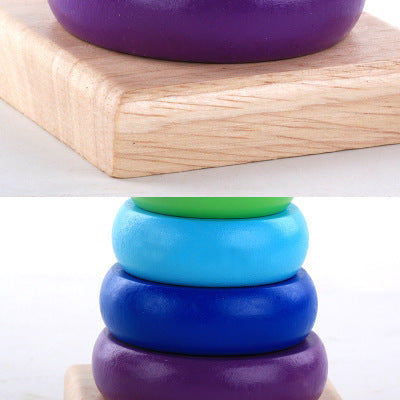 Colorful Wooden Stacking Tower for Early Skill Development