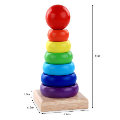 Colorful Wooden Stacking Tower for Early Skill Development