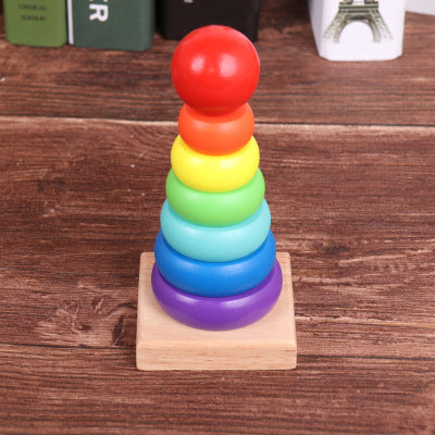 Colorful Wooden Stacking Tower for Early Skill Development
